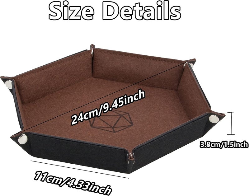 KISLANE Dice Tray 8 Pieces Folding Hexagon Dice Storage, Felt Dice Tray Holder for DND, RPG, MTG and Other Board Games (Hexagon) - Image 4